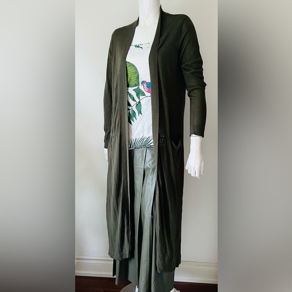Zara Sweaters - Zara Khaki Cardigan green sweater duster maxi long